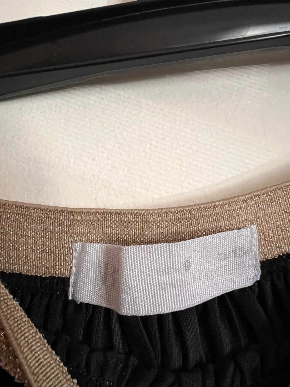 Zara Black Velvet Pleated Skirt with Gold Waistband